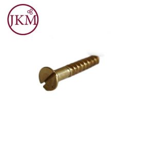 NO12X30 CSK SLOT BRASS PLATED WOODSCREW